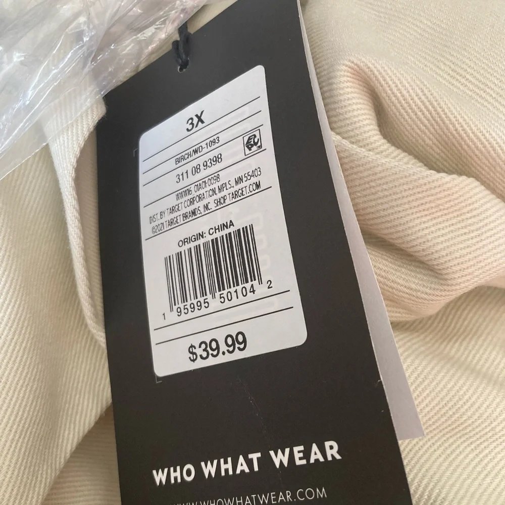 Who what wear beige birch tie waist denim dress size 3x long sleeves - Picture 4 of 5